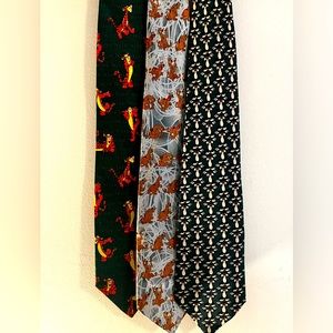 Tri of Vintage Cartoon Ties